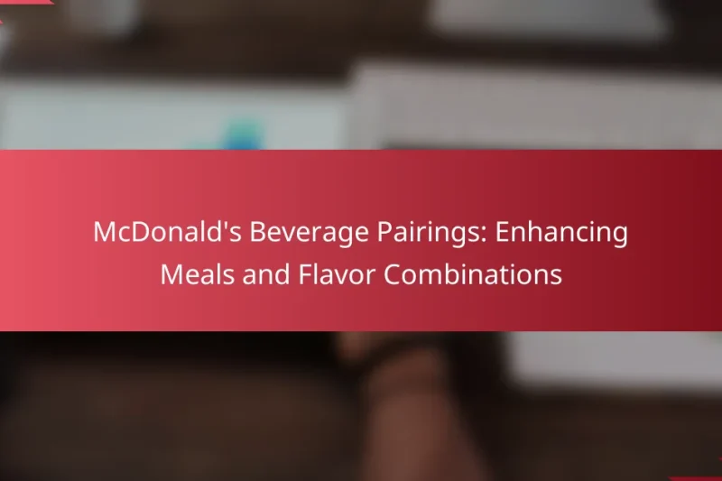 McDonald’s Beverage Pairings: Enhancing Meals and Flavor Combinations