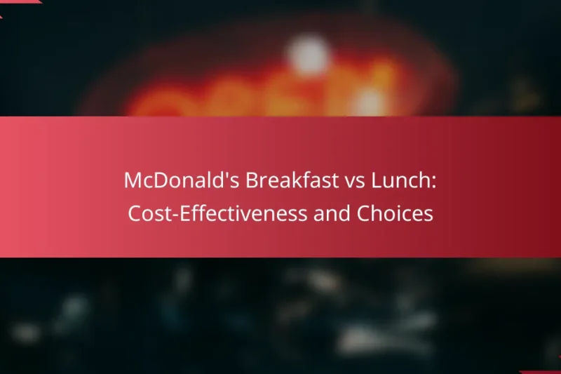 McDonald’s Breakfast vs Lunch: Cost-Effectiveness and Choices