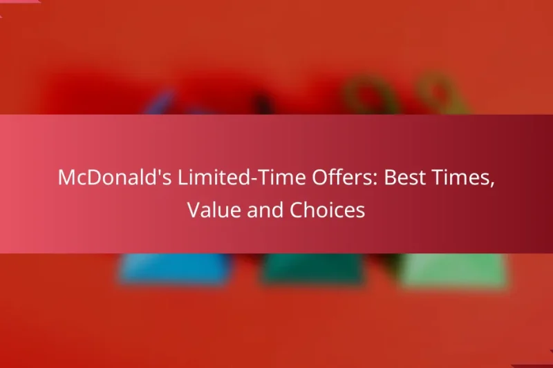 McDonald’s Limited-Time Offers: Best Times, Value and Choices