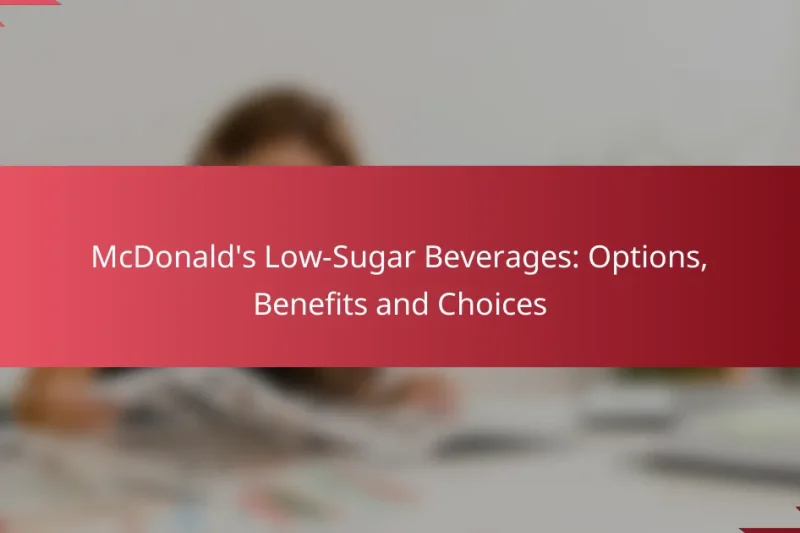 McDonald’s Low-Sugar Beverages: Options, Benefits and Choices