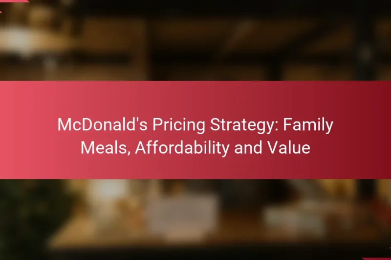 McDonald’s Pricing Strategy: Family Meals, Affordability and Value