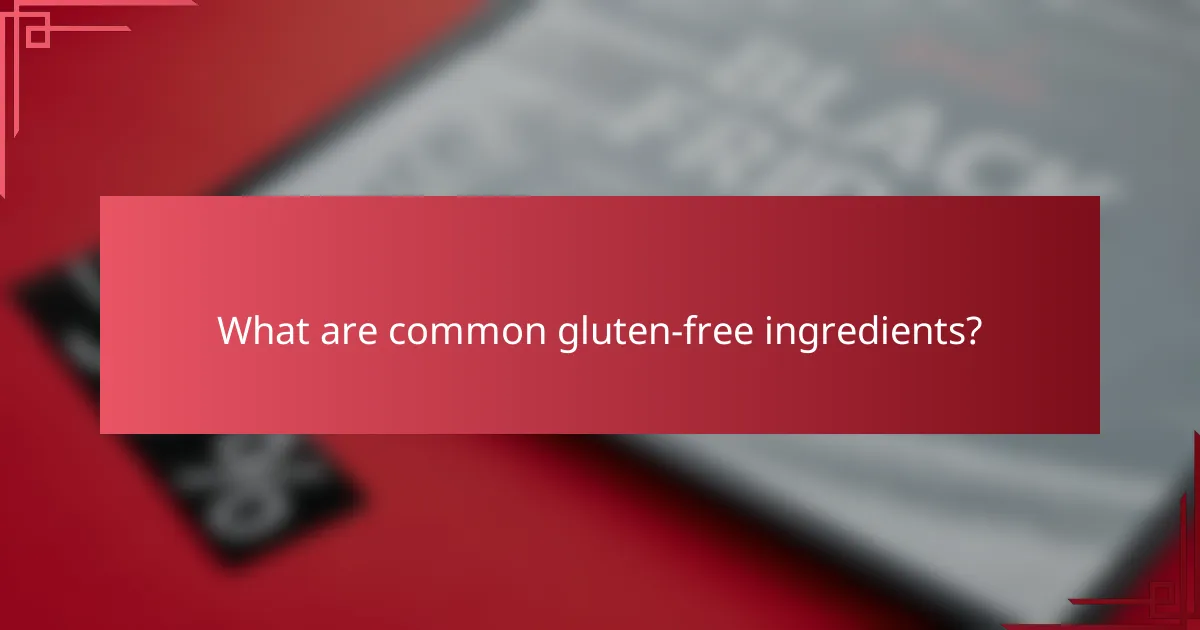 What are common gluten-free ingredients?