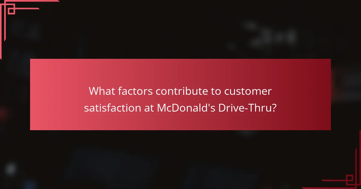 What factors contribute to customer satisfaction at McDonald's Drive-Thru?